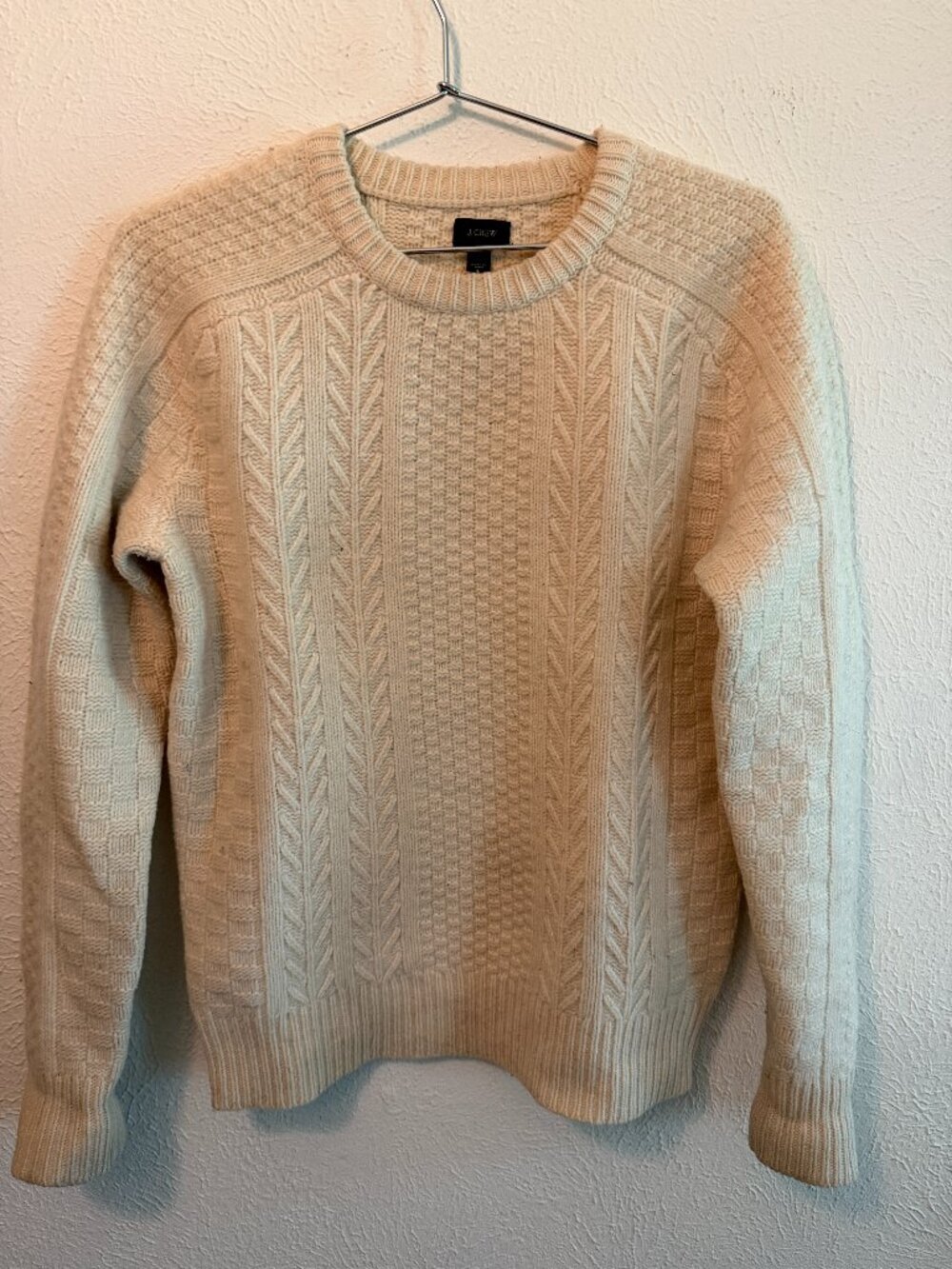 J. Crew heavy cableknit 100% lambs wool sweater - Small